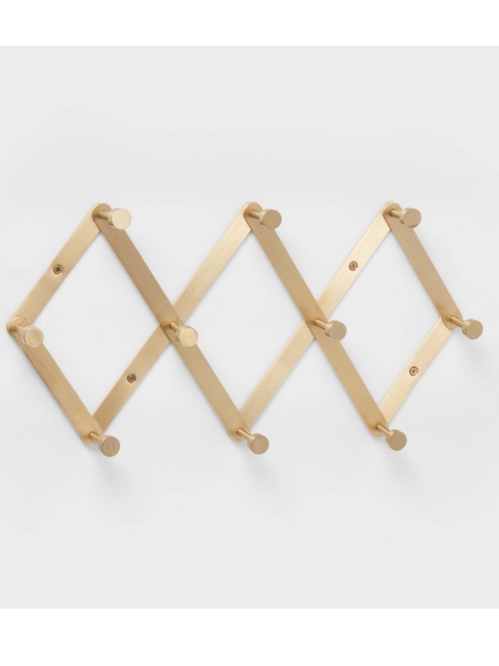 Brightroom Accordian Gold Expandable Wall 10 Hook Rack